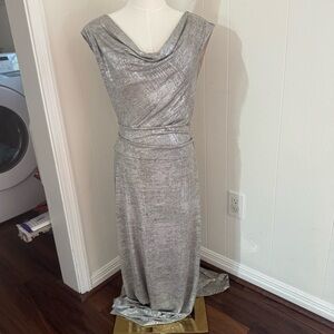 Connected Apparel Silver Maxi Dress